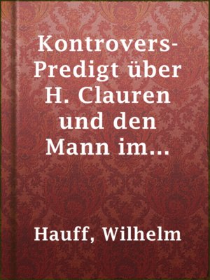 cover image of Kontrovers-Predigt über H. Clauren und den Mann im Mond